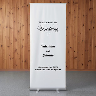 Black and White Wedding Retractable Banner