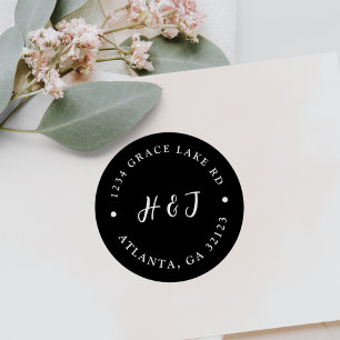 Black And White Wedding Return Address Label