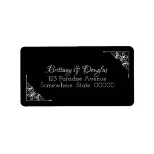 Black and White Wedding Return Address Labels