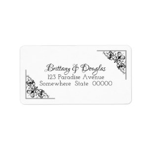Black and White Wedding Return Address Labels