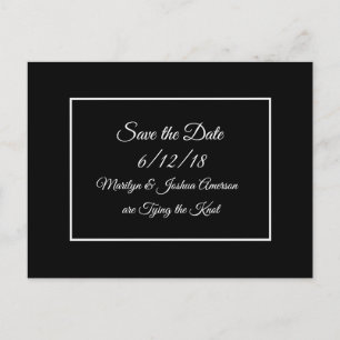 Black and White Wedding Save the Date Postcards