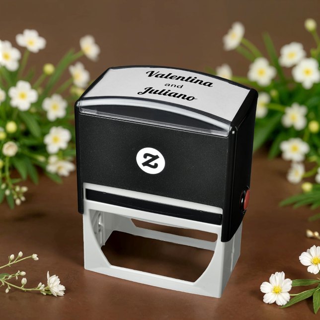 Black and White Wedding Stamp (Typography style black and white wedding stamp)