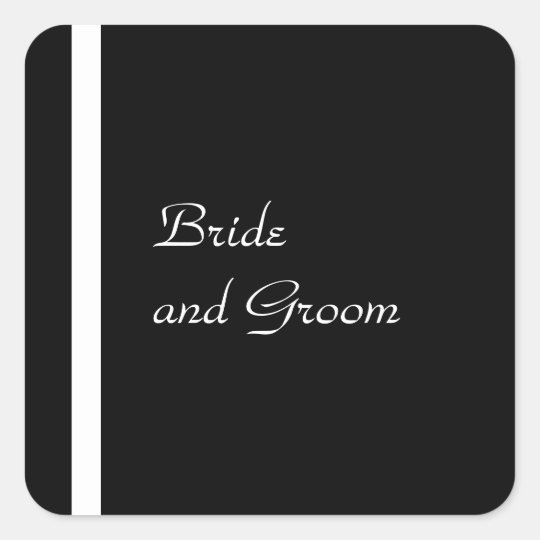 Black and White Wedding Sticker Templates