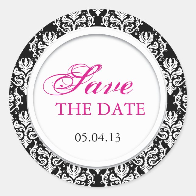 Black and White Wedding Stickers (Front)