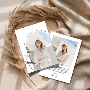 Black and White Wedding Style Bridal Shower Photo Thank You Card