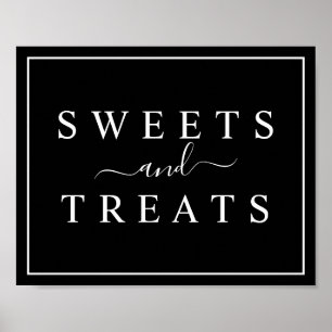 Black and White Wedding Sweets & Treats Sign