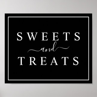 Black and White Wedding Sweets & Treats Sign