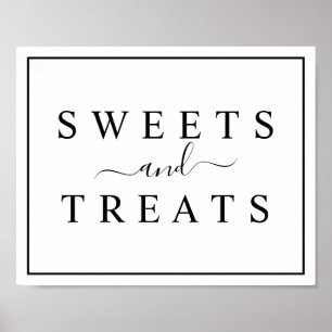 Black and White Wedding Sweets & Treats Sign