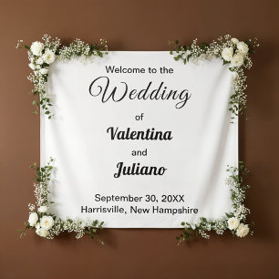 Black and White Wedding Tapestry