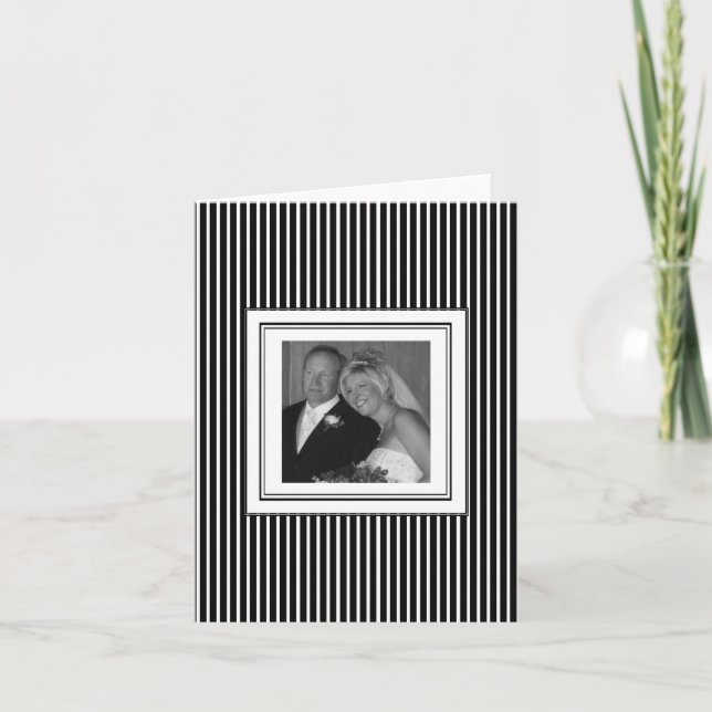 Black and White Wedding Thank You Note Cards (Front)
