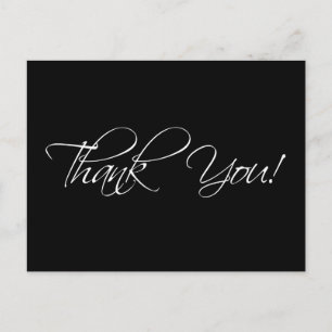 Black and White Wedding Thank You Postcards