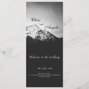 Black and white wedding under the mountains programme