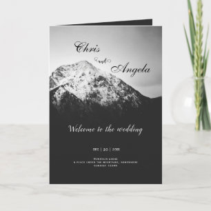 Black and white wedding under the mountains programme