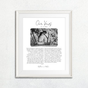 Black and White Wedding Vows Anniversary Gift Poster