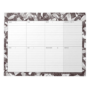 Black and White Weekly Colouring Planner Notepad