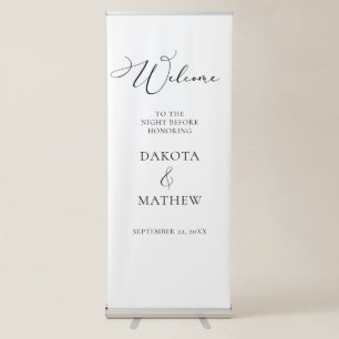 Black and White Welcome Wedding Night Before Retractable Banner