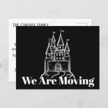Black And White We're Moving Address Announcement
