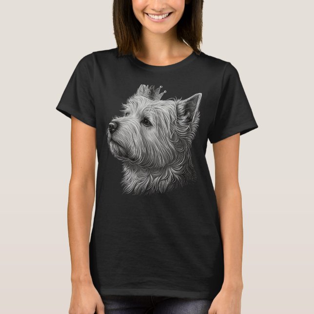 Black and White West Highland White Terrier Dog Cr T-Shirt (Front)