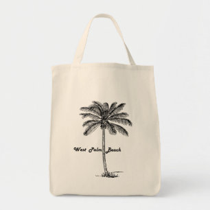 Black and white West Palm Beach & Palm design Tote Bag