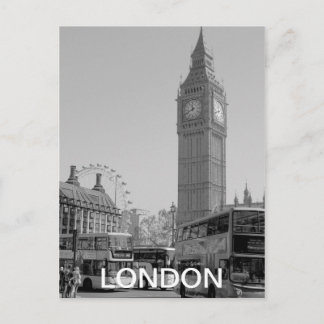 Black and white Westminster London postcard