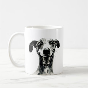 Black and white Whippet   Cute Greyhound Coffee Mug