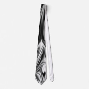 Black and White Whorl Silk Necktie