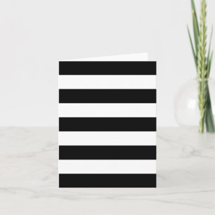 Black and White Wide Stripes Blank Greeting Card