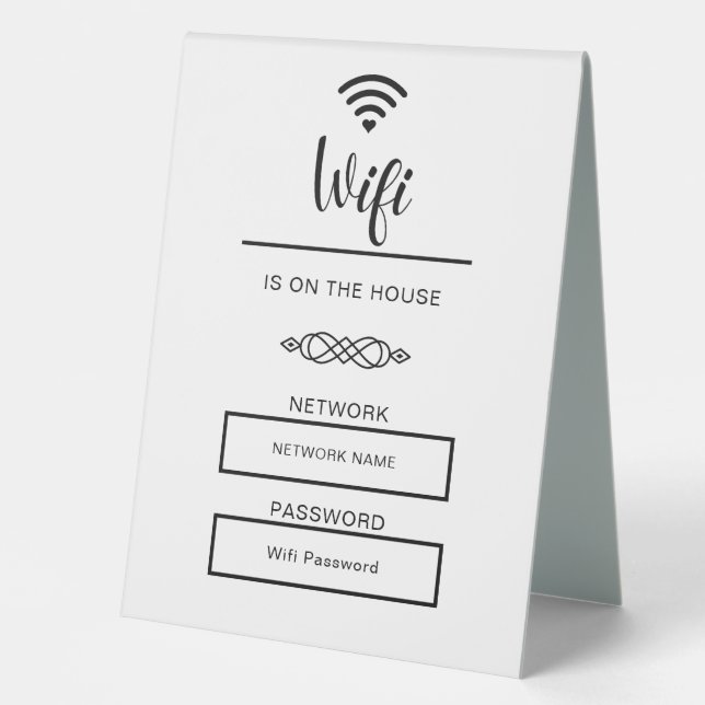 Black and White Wifi Password for Home (Front)