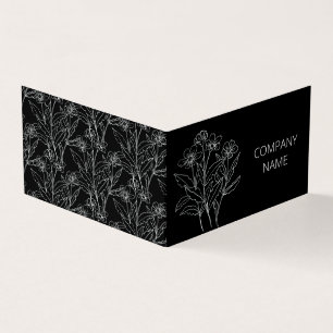 Black and white wild flowers business card