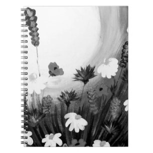 Black and White wildflowers Notebook