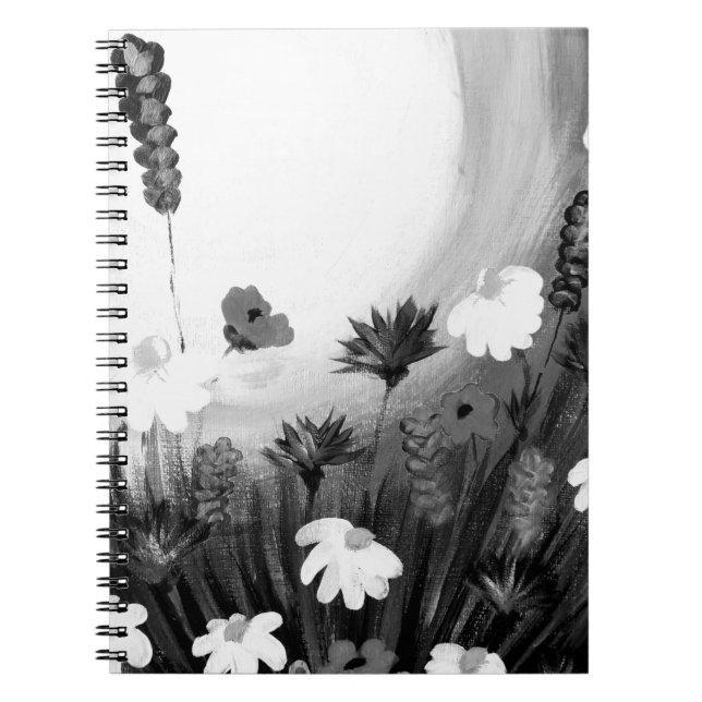 Black and White wildflowers Notebook (Front)