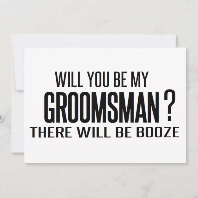 black and white will you be my groomsman? wedding invitation (Front)