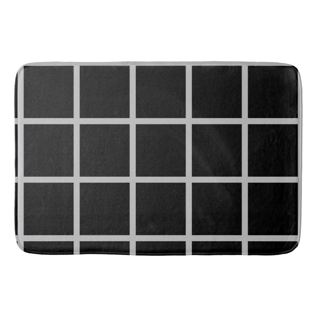 Black and White Window Pane  Bath Mat (Front)