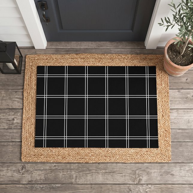 Black and White Windowpane Check Doormat (Creator Uploaded)