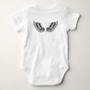 Black and White Wings Baby Bodysuit