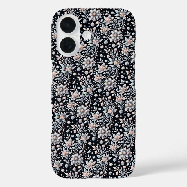 Black and white winter flower pattern cover (Back)