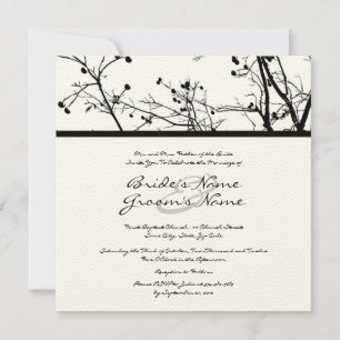 Black and White Winter Tree Wedding Invitation