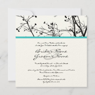 Black and White Winter Tree Wedding Invitation