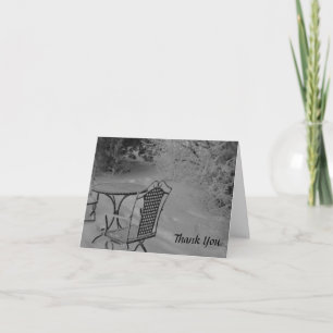 Black and White Winter Wedding Thank You Cards