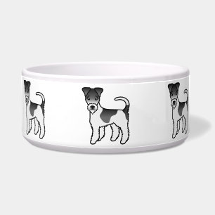 Black And White Wire Fox Terrier Cute Cartoon Dog