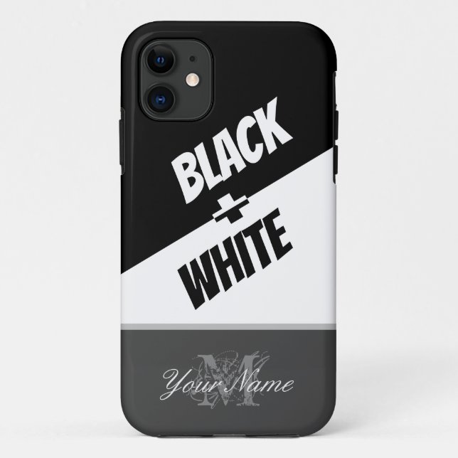Black and White with an elegant Monogram! Case-Mat Case-Mate iPhone Case (Back)