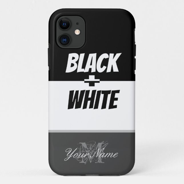 Black and White with an elegant Monogram! Case-Mate iPhone Case (Back)