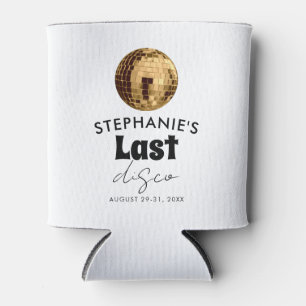 Black and White with Gold Last Disco Bachelorette  Can Cooler