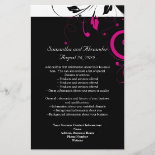 Black and White with Magenta Swirl Accent Flyer