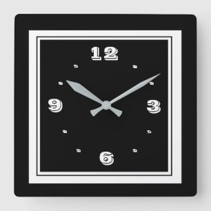 Black and White with Photo Edge Simplistic Clocks