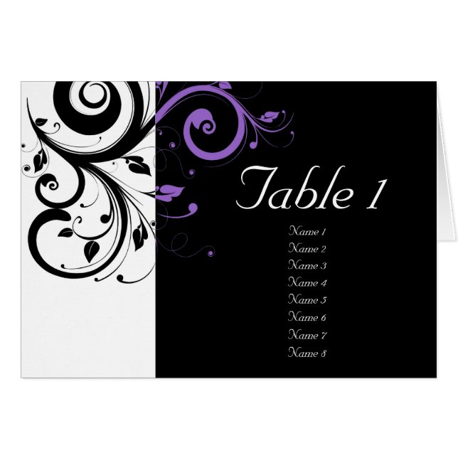 Black and White with Purple Swirl Accent (Front Horizontal)