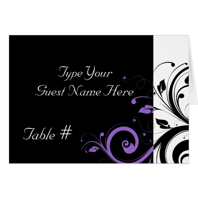 Black and White with Purple Swirl Accent (Front Horizontal)