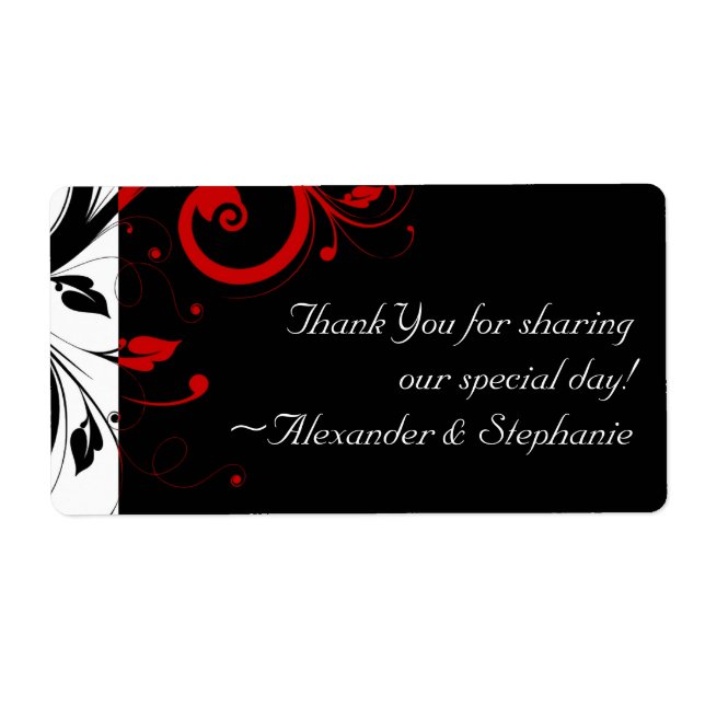 Black and White with Red Reverse Swirl (Front)