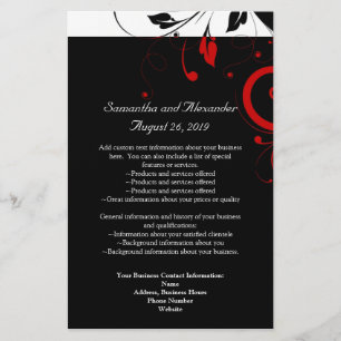 Black and White with Red Reverse Swirl Flyer