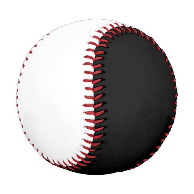 Black and White with Red Stitching Baseball (Angled)